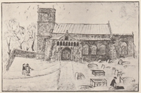 Weston Longville Church drawn by William Woodforde (Nephew Bill)